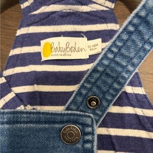 Baby Boden Unisex Denim Overalls adjustable length button closure